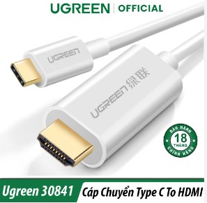 Cáp chuyển đổi USB Type-C to HDMI hỗ trợ 4K, 3D dài 1,5m chính hãng Ugreen 30841 cao cấp